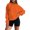 Orange, variant on Bibifish Womens Hoodies Solid Color Lined Long Sleeve Hooded Sweatshirts Spring Fall Warm Cozy Drop Shoulder Loose Pullover Tops