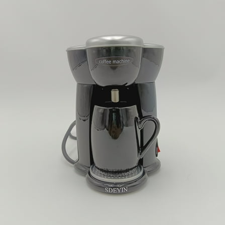 SDEYIN Coffee Machine Single Serve Drip Coffee Maker, 12 oz Capacity, Black, Compact Design