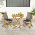 thumbnail image 4 of Costway 4 PCS Patio Folding Chairs with Woven Rope Seat & Back Indonesia Teak Wood for Porch Natural&Black, 4 of 8
