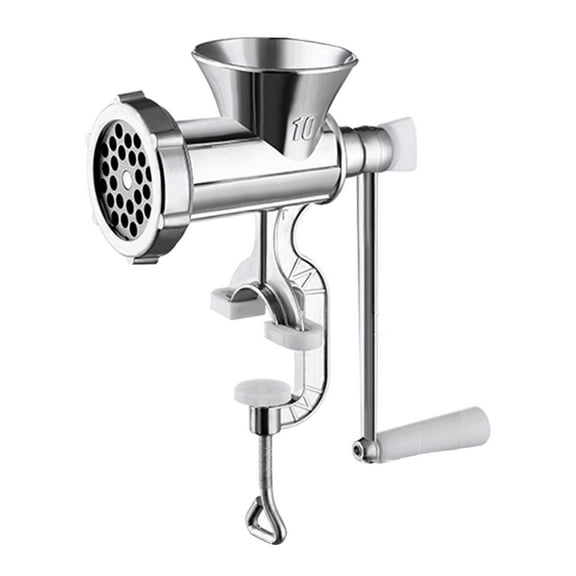 Fiocias Stainless Steel Manual Meat Grinder Mincer Tool Table Hand Crank Sausage - L, as L