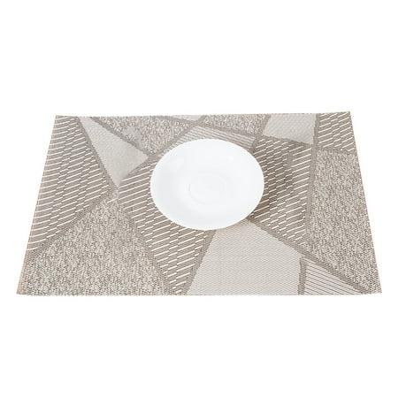 

UDIYO Table Mat Table Mat Anti-skid Absorbent PVC Geometric Pattern Insulation Pad for Dining Table