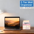 thumbnail image 4 of INTIGE Mail Organizer Countertop with 5 Slot, Metal Mail Holder for Desk, File Holder Letter Sorter for Envelope, Bill and Document, 4 of 6