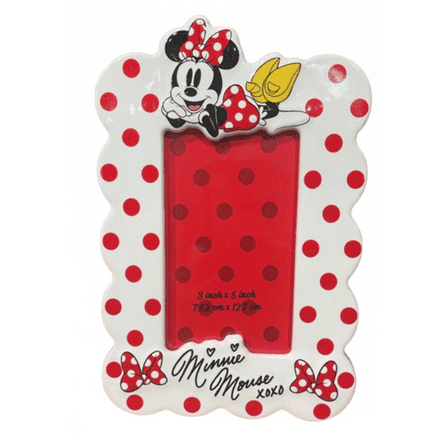 Disney Parks Minnie Mouse XOXO White Red Dots Photo Frame