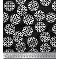 thumbnail image 1 of Soimoi Black Poly Georgette Fabric White Mandala Print Fabric by the Yard 52 Inch Wide, 1 of 3