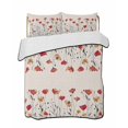 thumbnail image 2 of Quilts Twin XL Size, Red Yellow Spring Floral Soft Comforter Bedding Set for Bed, Modern Abstract Art Lightweight Quilted Bedspread with Pillow Cover(2 Pieces) for All Season, 68x98 Inch, 2 of 6