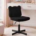 thumbnail image 5 of Carolayne 13.8-18.9'' Adjustable Vanity Chair, 360° Swivel Upholstered Ottoman Stool for Makeup Room Living Room, Black, 5 of 11