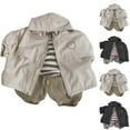 thumbnail image 5 of Odeerbi Toddler Boys Girls Winter Coat Jacket Warm Outerwear Overcoat Letter Long Sleeve Hooded Zipper Jacket Beige, 5 of 5