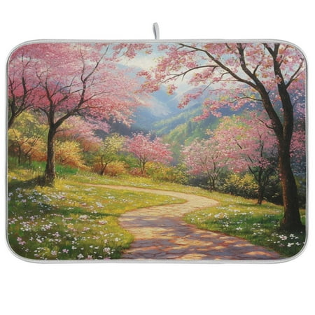 

Kitchen Drying Mat 16x18In Drying Dish Mat Dish Drying Mats Kitchen Countertop Multi-Function Drain Drying Mat Kitchen Table Beautiful Road