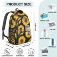 thumbnail image 5 of Black Sunflower Backpack for School,Cute School Bag,Schoolbag with Adjustable Shoulder Straps & Padded Back,16.9 Inch, 5 of 5