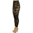 thumbnail image 3 of ToBeInStyle Women's Sheer Floral Lace Footless Tights - Black, 3 of 7