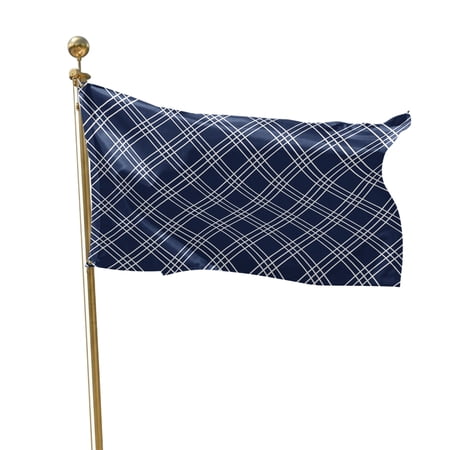 Flags for Outside 3x5 ft Navy Blue Checked Plaid Outdoor Flags Double Sided Grommets House Banner Weave Lines Patio Yard Flag for Outdoor Flying Party Porch Garden Decorations Indoor