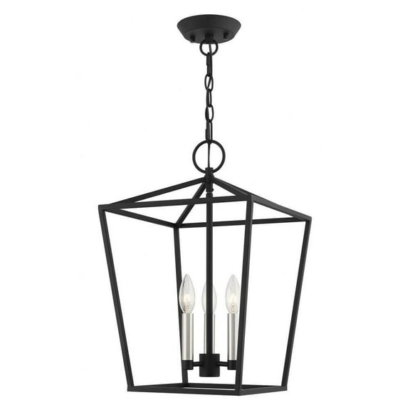 3 Light Convertible Semi-Flush Mount in Coastal Style 12.5 inches Wide By 19.5 inches High-Black Finish Bailey Street Home 218-Bel-4188551