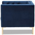 thumbnail image 4 of Baxton Studio Chaise Longue Touffetée en Velours Bleu Marine et Or, 4 of 8