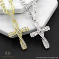 thumbnail image 2 of .925 Sterling Silver Wavy Cross Pendant Only, Micro Pave Cubic Zirconia, Giorgio Bergamo Gold, 2 of 5