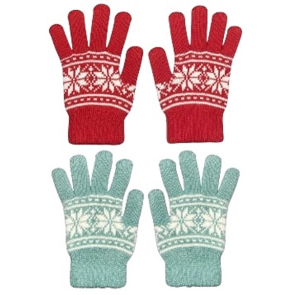 Winter Thermal Knitted Gloves for Women, 2 Pairs, 3.2 TOG Rating, Lining Warm Gloves for Cold Winter, Hand Protection.