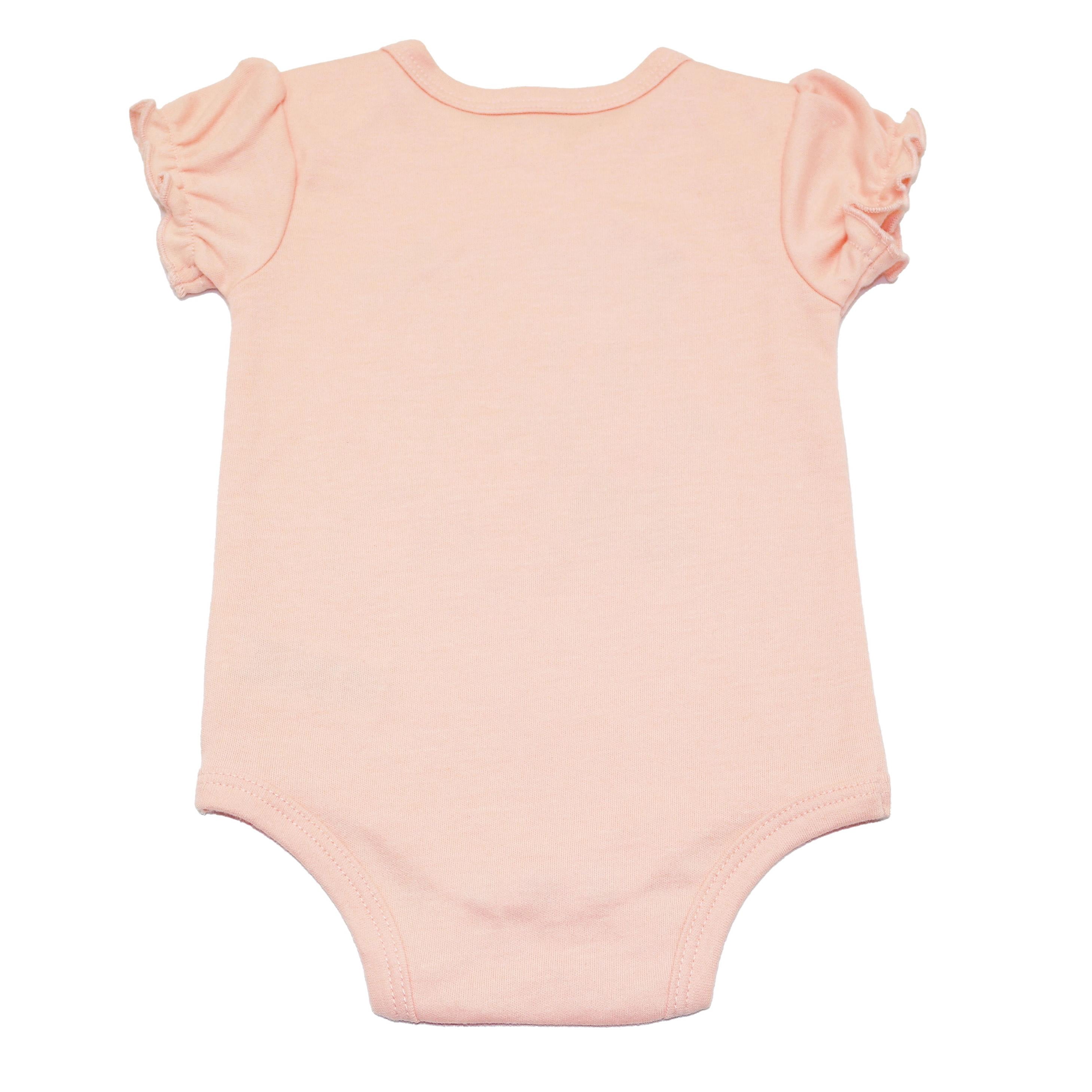 Disney Clothes Baby Girls 3-Pack Bodysuits – Minnie Mouse Short Sleeve Outfit Set (Pink/Purple) – 0/3M