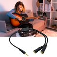 thumbnail image 2 of Gold Plated TRRS 2.5mm Male to Double 2.5mm Female Cable Audios Cord for Headphone Mics Adapter High Fidelitys Sound, 2 of 8