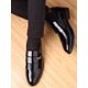thumbnail image 3 of Men Letter Detail Dress Shoes, Work Black Dress Loafers, 3 of 4