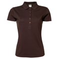 thumbnail image 1 of Tee Jays- Polo de manga corta Luxury elástico para mujer (Marrón chocolate), 1 of 2