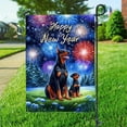 thumbnail image 3 of Happy New Year Doberman Pinscher Family Cheer Winter Midnight Firework Garden Flag 12x18in Double Sided Doberman Dog Lover Gifts Outdoor Decor - 02025, 3 of 5