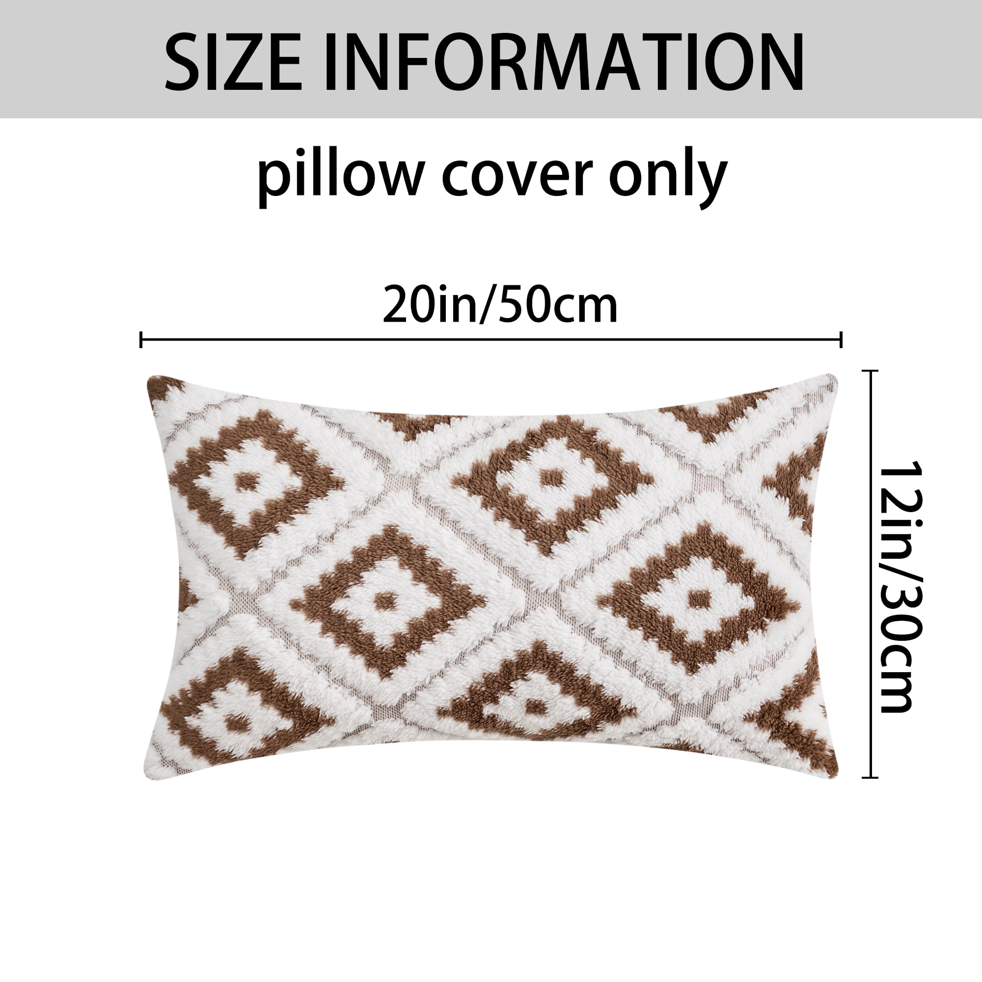 Unique Bargains 4 Pcs Soft Plush Throw Pillow Covers Brown/Pink 12" x 20"
