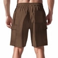 thumbnail image 3 of BXINGOHAI Mens Cargo Corduroy Shorts Running Breathable Summer Beach Shorts Elastic Waistband Drawstring Casual Shorts Brown,L, 3 of 5