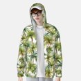 thumbnail image 3 of Pofeuu Green Hawaii Palms Print Sun Protection Outdoor Lightweight Full Zip UV Cooling Hoodie Long Sleeve Summer Clothing for Outdoor Hiking-Large, 3 of 5