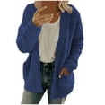 thumbnail image 2 of KUKOOSONG Women's Oversized Open Front Cardigan Coat Plus Size Plush Sweater Jacket Fall Winter Outwear, 2 of 6