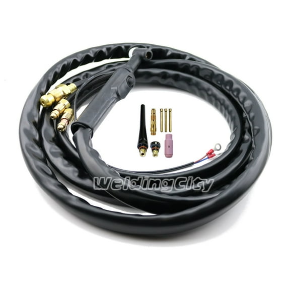 WeldingCity 350-amp Water-cooled WP-18-12R TIG Welding Torch Package with 12.5-ft Power Cable, Water/Gas Hoses and Accessory Kit