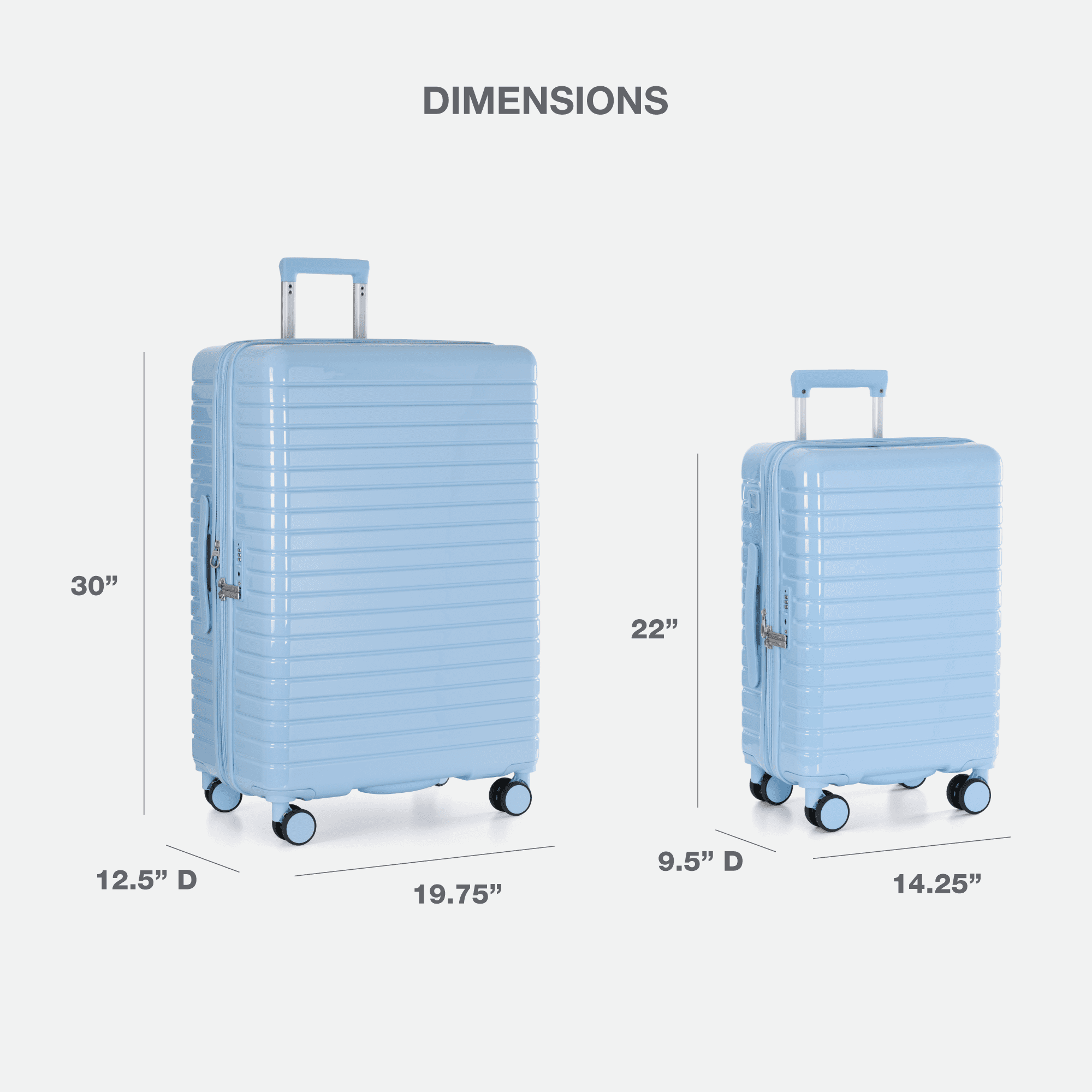 U.S. Traveler Citrine Hardside Spinner Luggage w/ USB Port, Soft Blue, 22" Carry-On