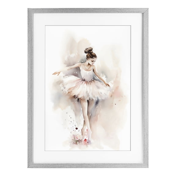 Stupell Industries Eclectic Watercolor Dancer Pose Gray Framed Print Under Glass, 17 x 23, by Creative Studio