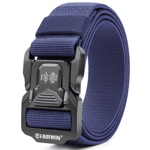 Fairwin Men's Nylon Web Belt with Ratchet Buckle, Blue