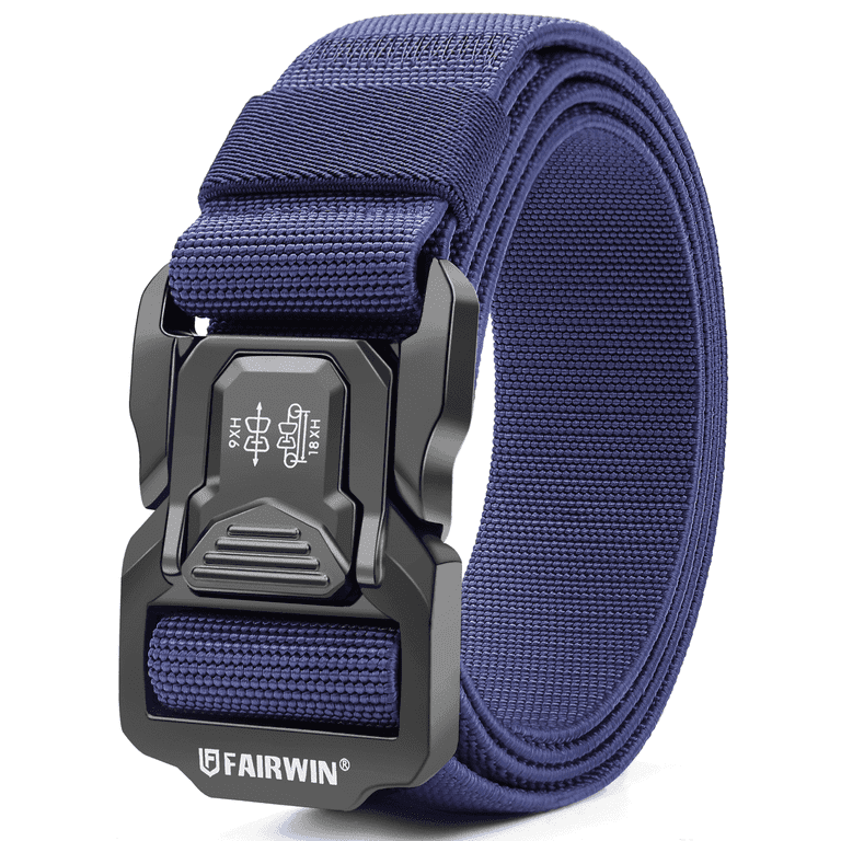 Fairwin Men's Nylon Web Belt with Ratchet Buckle, Blue photo 1