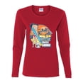 thumbnail image 2 of Wild Bobby, Betty Boop Endless Summer Beach the Dog Betty Boop Womens Long Sleeve T-Shirt, Red, Small, 2 of 5