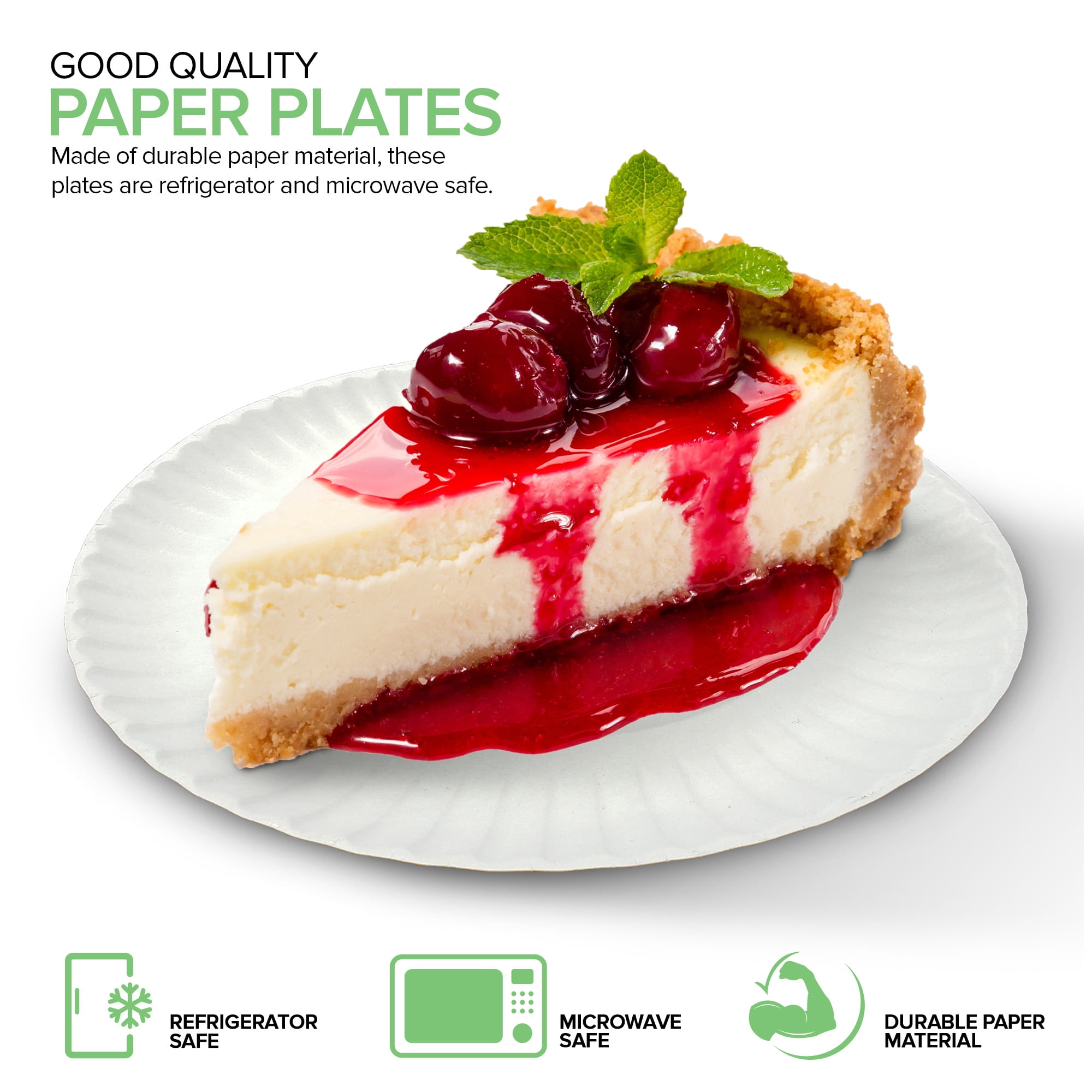 Stock Your Home 6-Inch Paper Plates Uncoated, Everyday Disposable Dessert Plates 6" Paper Plate Bulk, White, 1200 Count