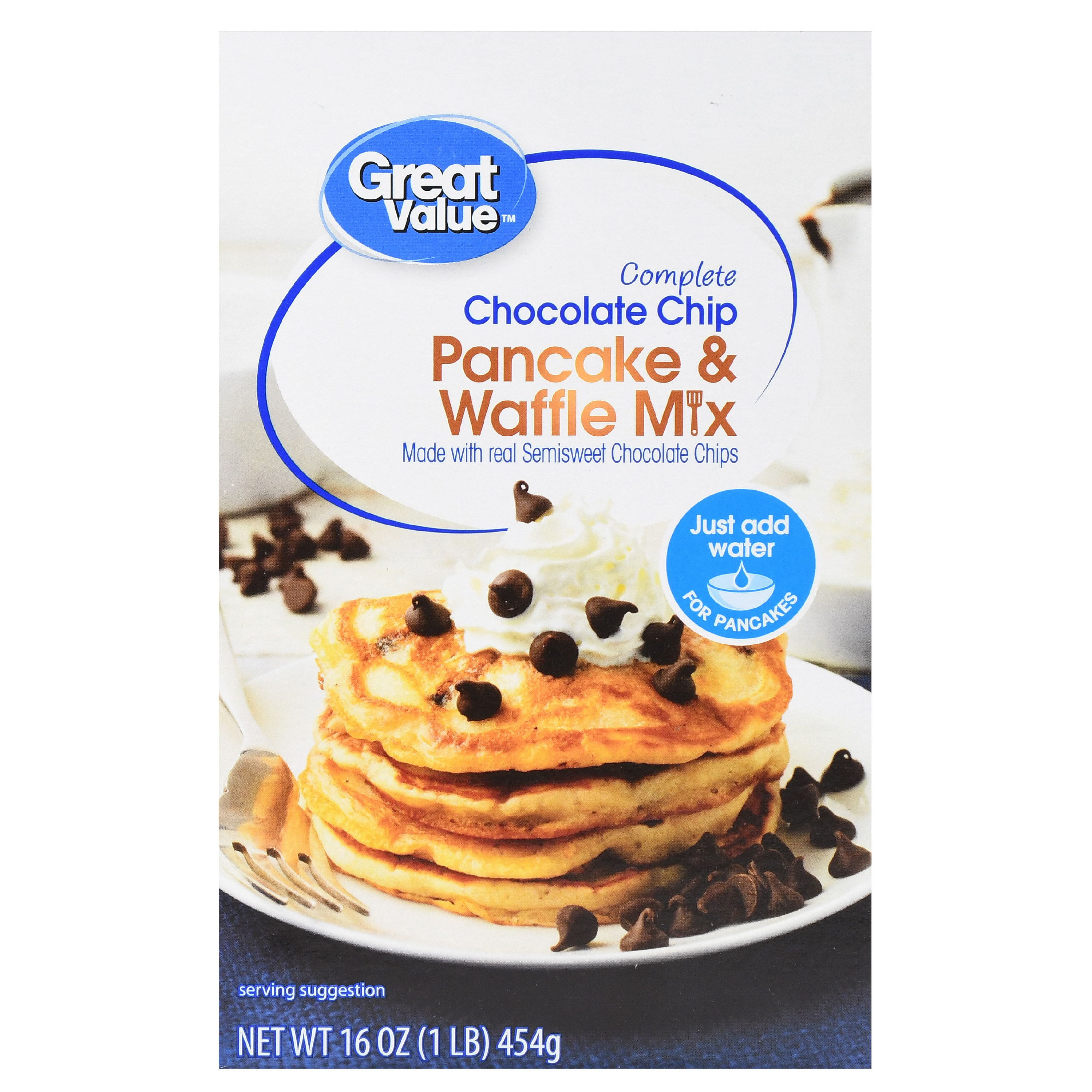 Great Value Pancake & Waffle Mix, Chocolate Chip, 16 oz