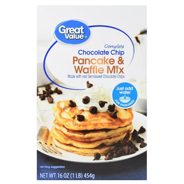 Great Value Pancake & Waffle Mix, Chocolate Chip, 16 oz
