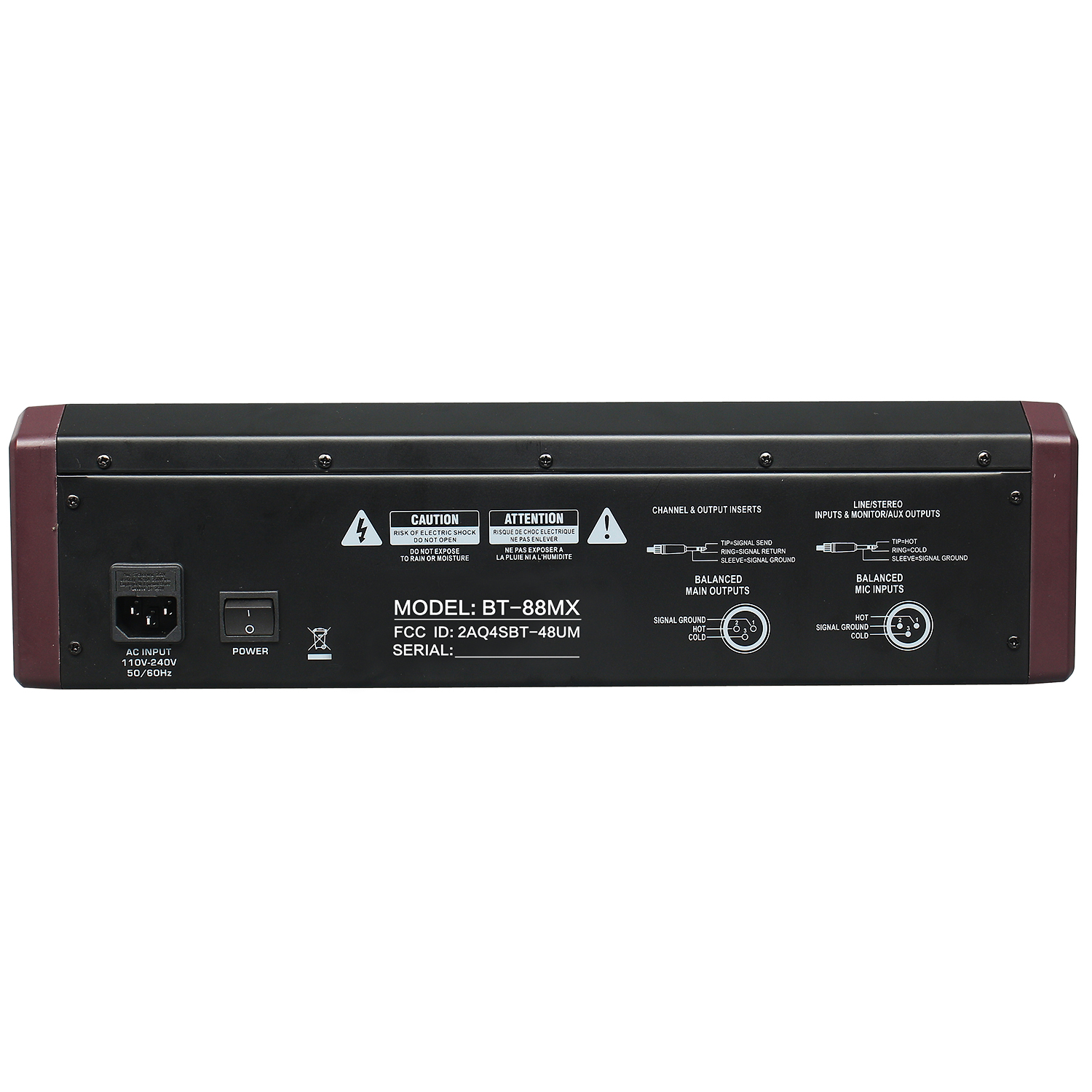 Boytone 8-Channel Bluetooth Studio Audio Mixer - DJ Sound Controller Interface with USB Port, AUX Jack, 4 XLR Microphone Jack, 48V Power, 16 DSP Effect, Input/output for Professional user