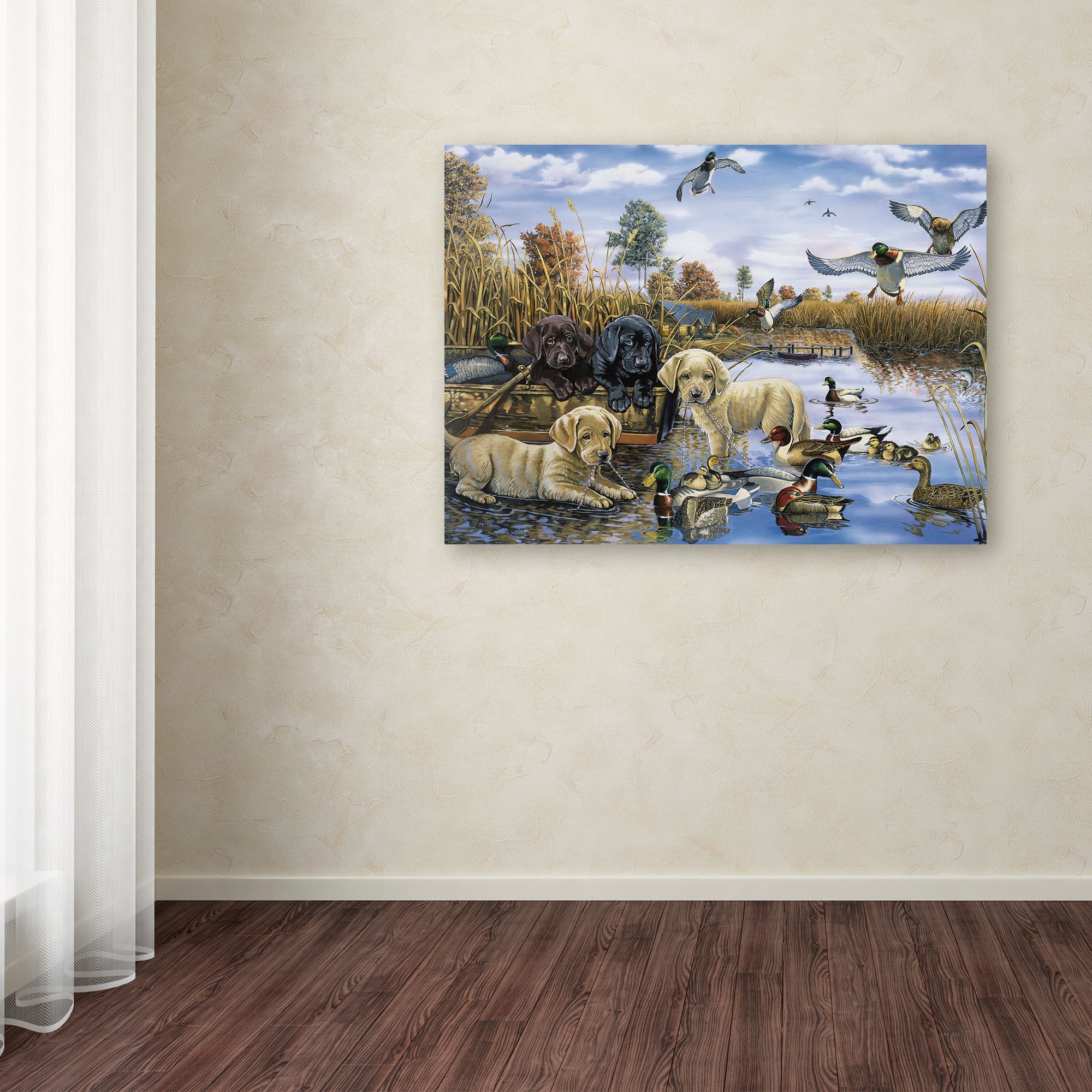 Trademark Fine Art 'A Playful Tail Waggin' Day' Canvas Art by Jenny Newland