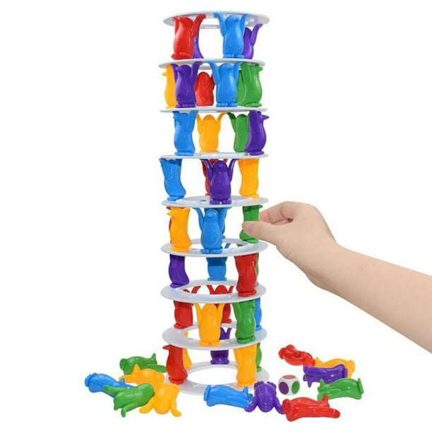 FCXVXCL Juego de apilamiento Tower Balance, 48 Piezas de Bloques de construcción Divertidos, Juego de Torre de Equilibrio, Rompecabezas de balanceo, Juguete de Alto Equilibrio para niños y niñas a