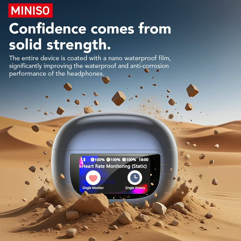 Miniso MS212-Clip-on Earbuds, Heart Rate Bluetooth Noise