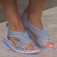 thumbnail image 3 of Low Heels Wedges for Women Open Toe Low-top Strappy Sandals Breathable Fish Mouth Shoes, 3 of 5