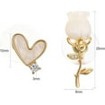 thumbnail image 6 of Airokiy Heart Flower Asymmetrical Earrings for Women Gold Plated Dainty Floral Hearts Earrings Trendy Hypoallergenic Jewelry, 6 of 6