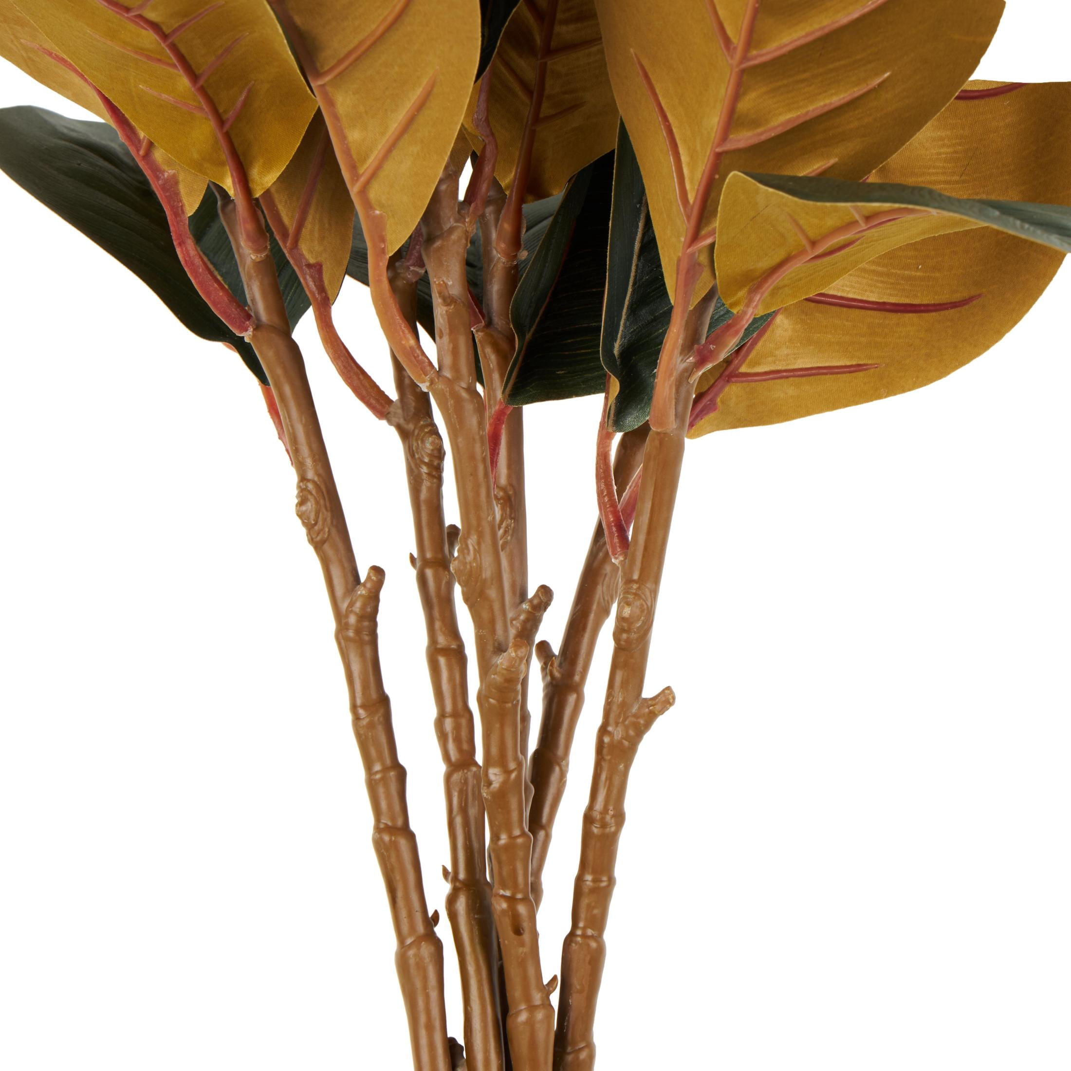 30" Plastic Floral Tall Magnolia Artificial Flower Stem, by DecMode (6 Count)