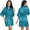Peacock Blue, variant on Fjuchai Women's Silk Satin Robes Silky Night-Robe Short Bathrobe Sleepwear Short Robe Solid Color Pjs S-XXL