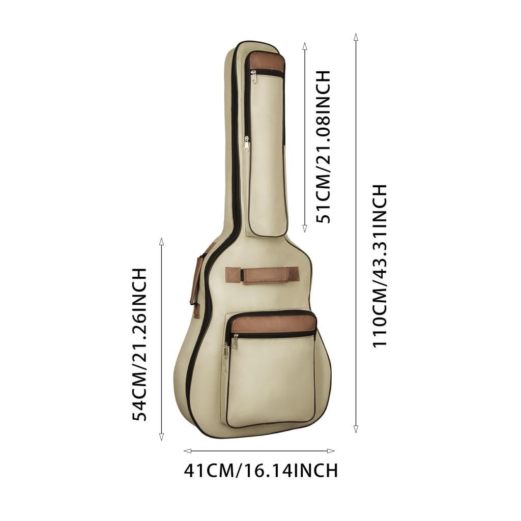 Dualoai Electric Bass Guitar Bag Storage Handbag Backpack Shoulder Bag Portable Bass Gig khaki