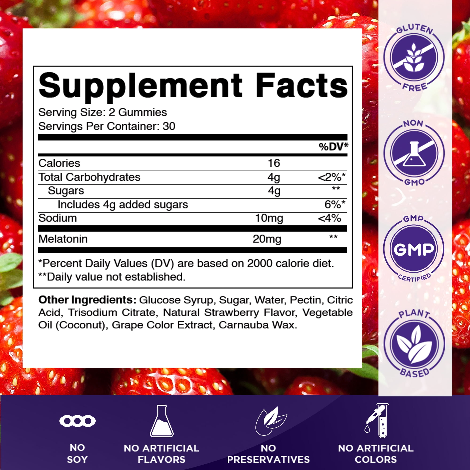 3 Pack Vitamatic Melatonin 20mg gummies for adults, 30 Servings - 60 Vegetarian Gummies - Non-Habit Forming Supplement