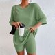thumbnail image 3 of Bermudas Blusa de mujer Top Shorts Set 2 piezas Ladies Tops Shorts Set Casual Lady Chándal Ygjytge Verde T XL para Mujer, 3 of 6