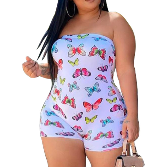 EIMELI Combinaison Tube Sans Bretelles pour Femmes Bodycon Sans Manches Combinaison Courte