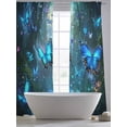 thumbnail image 5 of Sheer Curtains 96 Inches Long 2 Panels, Abstract Forest Butterfly Rod Pocket Curtain Voile Draperies, Cartoon Style Animal Plant Light Filtering Window Treatment for Living Room Kitchen Bedroom, 5 of 8